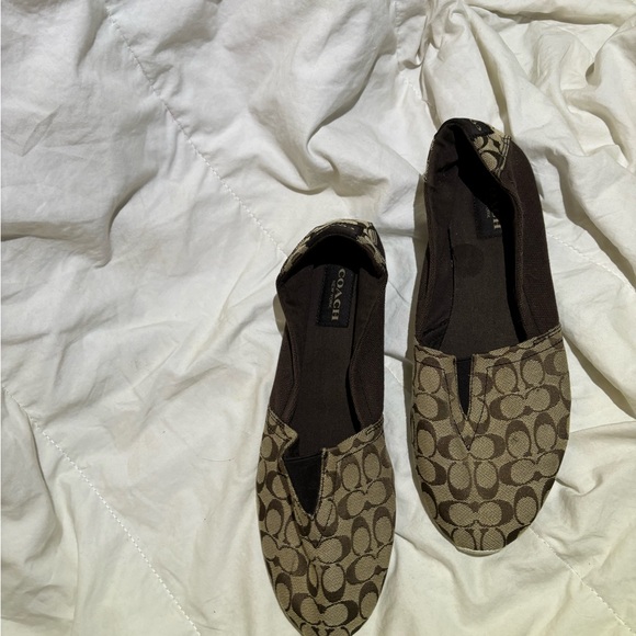 Coach Pandora Flat Canvas shoes size 10 Brown - Picture 2 of 3